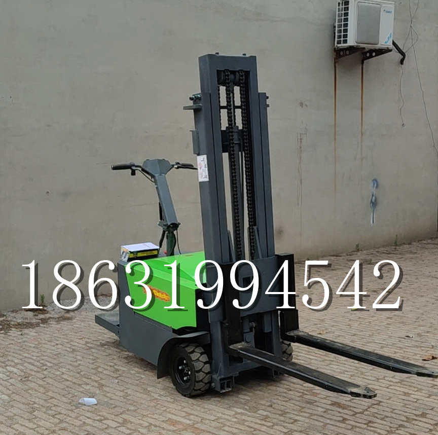 四方台区优程全电动叉车插腿式堆高车液压装卸车1.5吨升高小型站驾式铲车